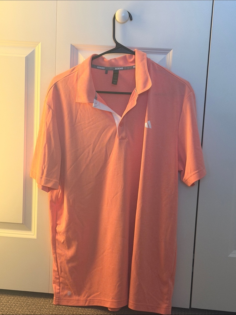 adidas Men’s Coral-Orange Polo Shirt